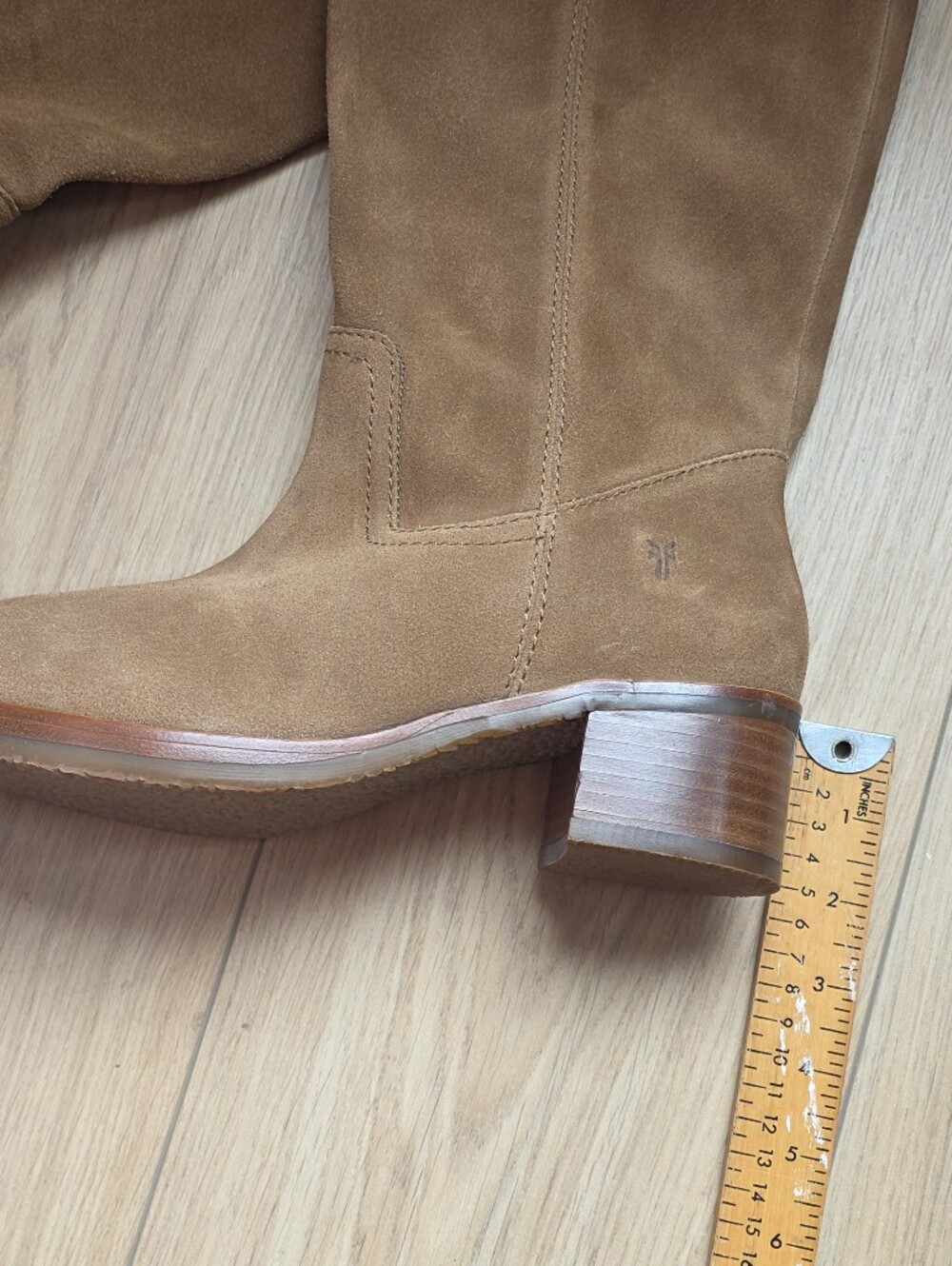 Frye CAMRYN Tall Pull On Suede Block Heel Boots Sz. 9M Ladies. Slouch Western - Picture 8 of 14